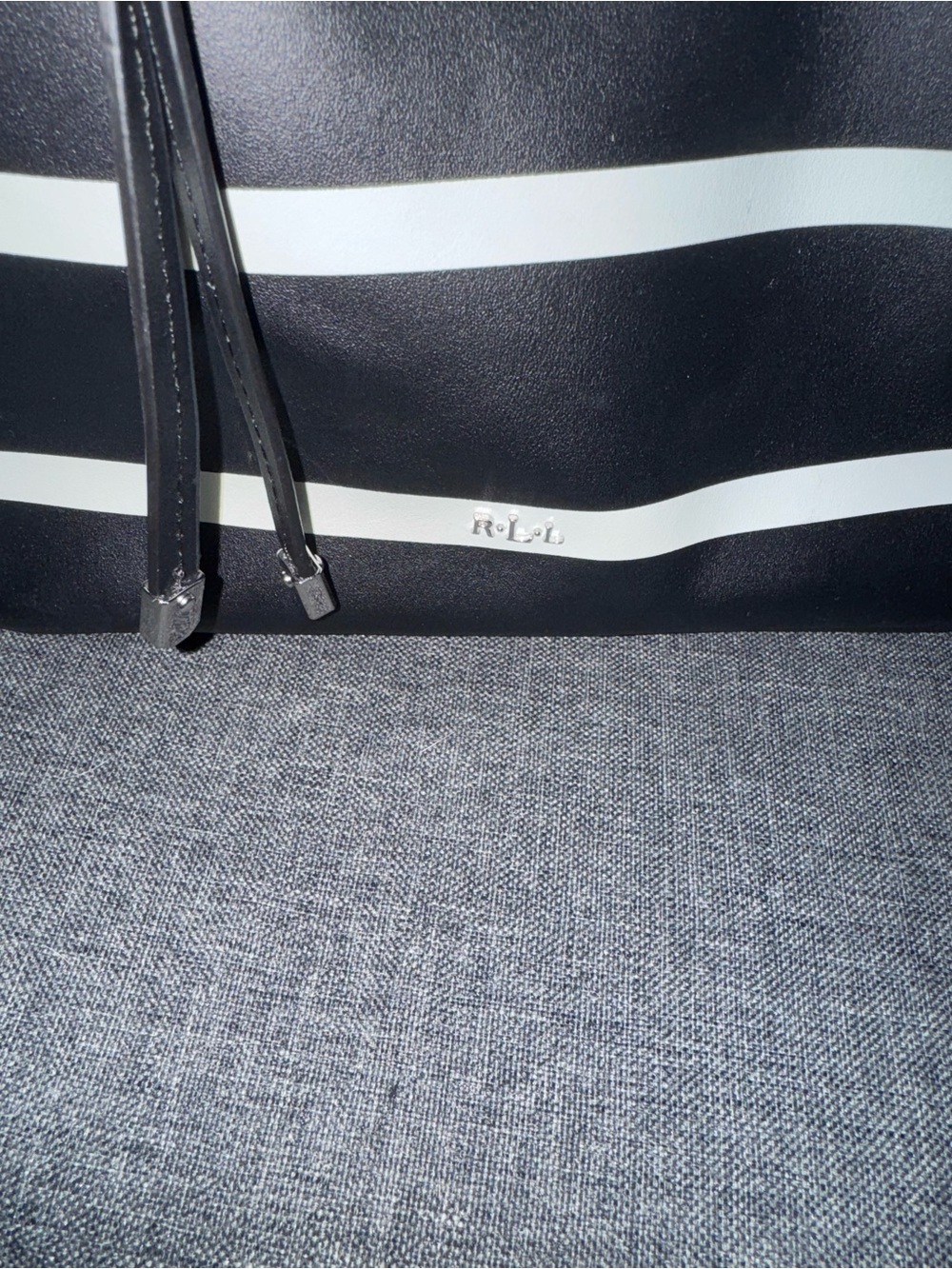 Ralph Lauren Black & White Striped Bucket Bag - Women - Picture 2 of 4